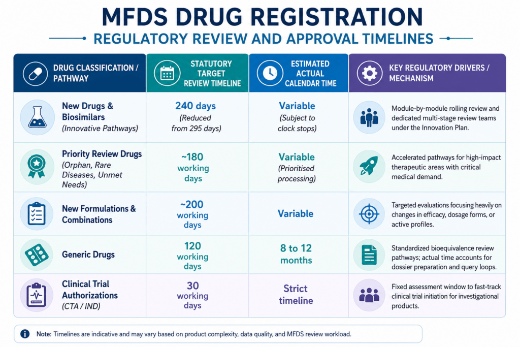 MFDS Drug Registration timelines